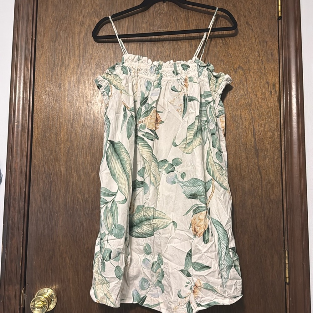 Floral Green and Cream Women's Dress